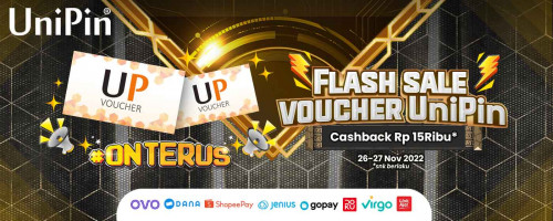 November - Top up UniPin Voucher dan Dapatkan Cashback Hingga 15.000 UniPin Credits!